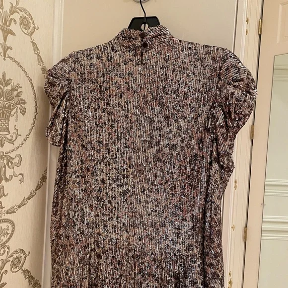 Jonathan Simkhai Mallory Sequined Long PuffSleeve Mini Dress Size 4